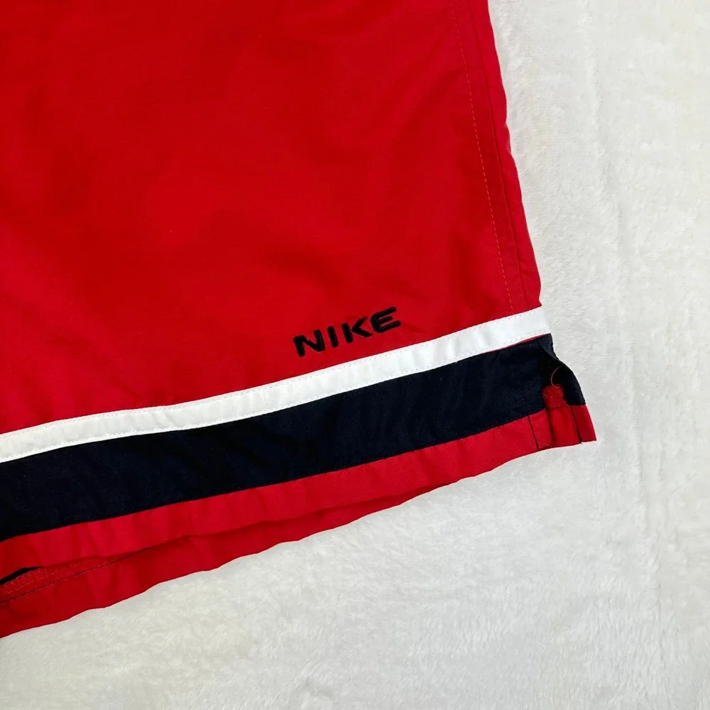 Nike Swim Trunks Mens XXL Red Colorblock Board Shorts Nylon Lined Volley‎ Summer